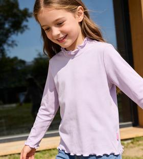 【50S超软莫代尔】SCHIESSER德国舒雅女童莫代尔氨纶薄款春秋打底保暖木耳花边打底衫36/25284U