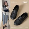 ZHR软底妈妈鞋一脚蹬乐福鞋2025夏新款平底百搭小皮鞋黑色工作鞋 商品缩略图1