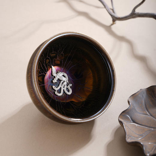 子佩集【福海龙凤】S990银摆件【YSYCJ005】茶具茶杯原创作品金色龙腾凤舞2509 商品图10