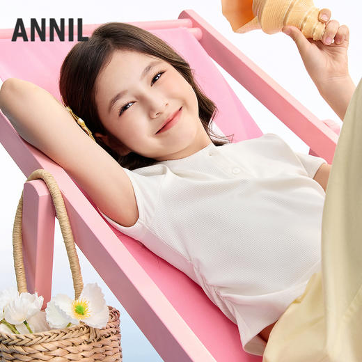 女童圆领短袖针织衫夏季新款安奈儿童装EG621670 商品图0