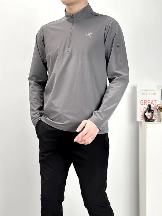 F031878新款半拉链四面高弹高品质多层次叠穿健身运动打底衫 商品图13