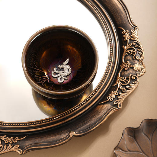 子佩集【福海龙凤】S990银摆件【YSYCJ005】茶具茶杯原创作品金色龙腾凤舞2509 商品图2