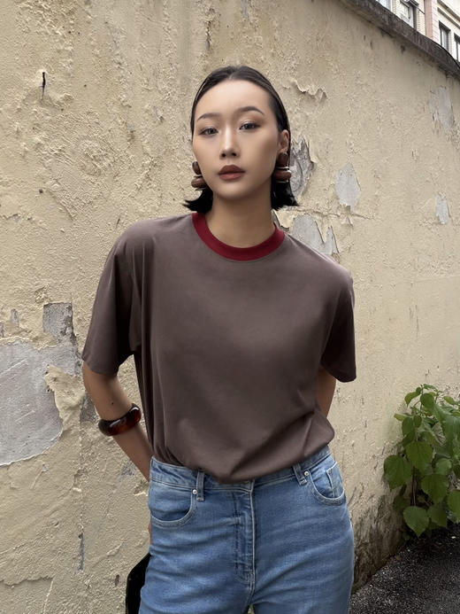 【撞色丝麻】噢蜜ooomeooo红领防晒凉感丝麻T 商品图8