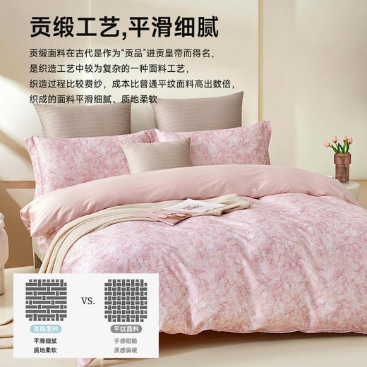 60支超柔天丝棉印花拆件(浪漫花林-粉) 商品图3
