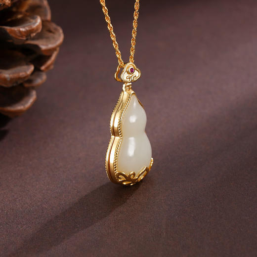 子佩集S925银【福运常伴】葫芦套链项链【DZ05206】和田玉国潮可打开2509 商品图1