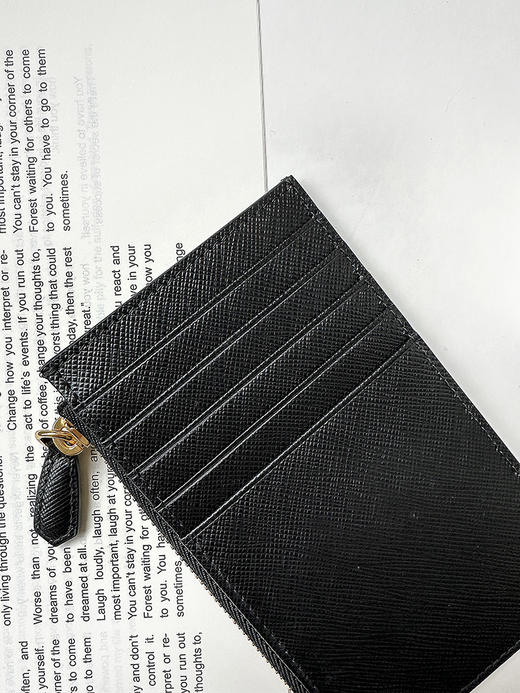 THS-无 P家 经典优雅十字纹Saffiano 皮革卡包 2色 CQ1431 商品图8