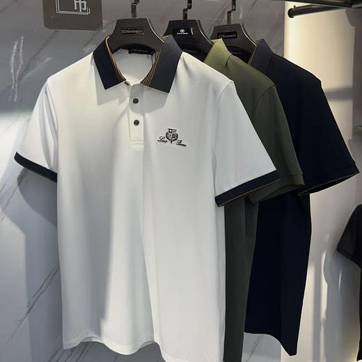 柔软弹力舒爽莫代尔+棉翻领短袖T恤休闲夏季新款polo衫   XLM-CM8687160 商品图4