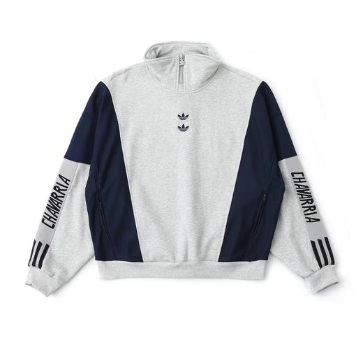 F031844春季新款拉链立撞色拼接领半高领运动套头长袖卫衣 商品图2