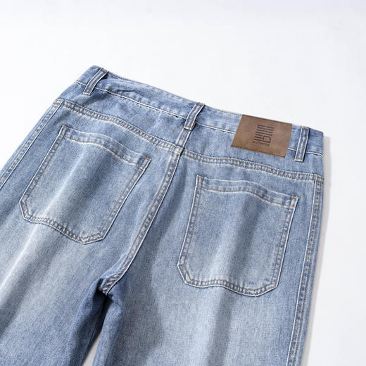 【含棉】圣得西牛仔裤男款2026新款春季休闲百搭宽松直筒水洗长裤 商品图10