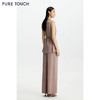 PURE TOUCH女26春夏新款真丝鬼绉桑蚕丝直筒阔腿裤松紧高腰休闲裤 商品缩略图4