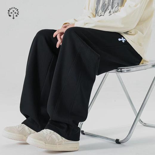 F031877新款四色串标相拼休闲运动版型男女同款情侣款宽松长裤 商品图6