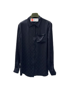 女款提花丝质长袖衬衫 可配套装he012