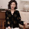 西子/墨金盏100桑蚕丝丝绒小香风黑金波点系带外套女/WTZH0051 商品缩略图2