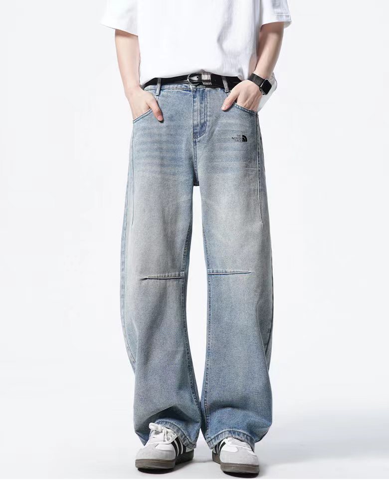 F031852春季新款时尚通勤百搭显瘦情侣款直筒牛仔裤