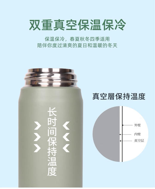 膳魔师保温杯350ml /500ml JNLs350 轻量办公室学生外出携带保温保冷杯 商品图4