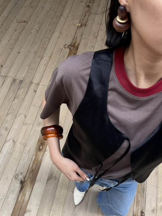 【撞色丝麻】噢蜜ooomeooo红领防晒凉感丝麻T 商品图9