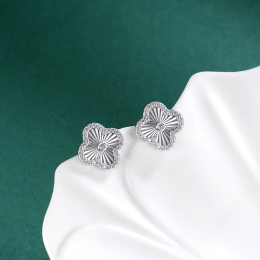 S925银【四叶冰雨】耳钉【EL050234】四叶草2509 商品图1