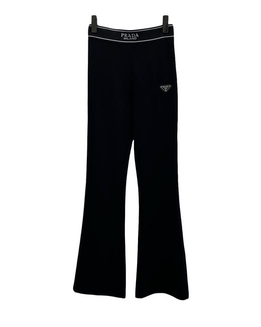 女款弹力织带高腰微喇长裤he020 商品图0