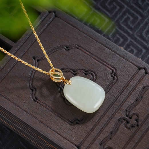 子佩集S925【白茶清欢】套链项链【DZ05154】纯银古法银和田玉2509 商品图1