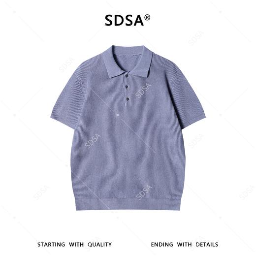 M184SDSA男装2026新款高贵轻奢小众设计复古混纺翻领针织短袖T恤百搭 商品图1