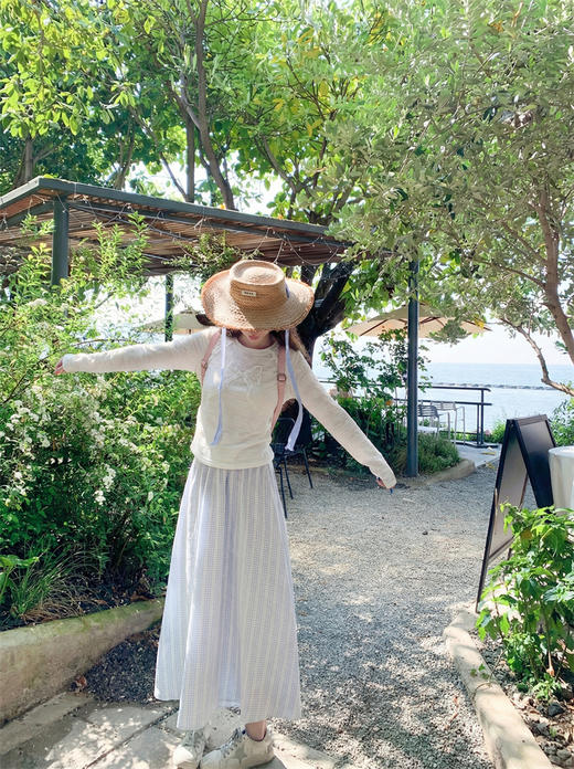 <曾小咸推荐>韩系蝴蝶结修身长袖t恤上衣 商品图6