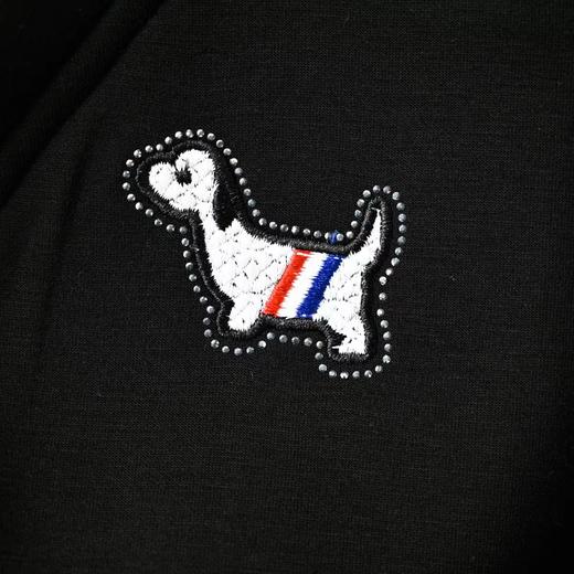 F031866冬季假两件加厚胸前小狗织带红白蓝套头卫衣 商品图13