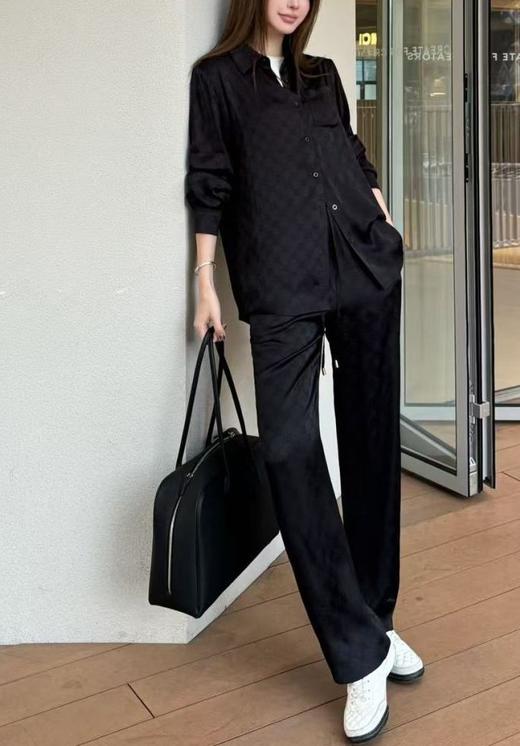女款提花丝质长袖衬衫 可配套装he012 商品图3