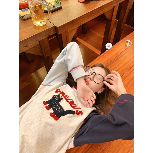 <曾小咸推荐>3.20现货秒杀 ！微信超特价！韩系刺绣小猫长袖t 日常179.99 立减100 秒杀79.99！！ 商品图4