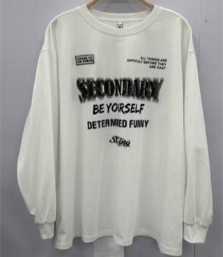 NC圆领印图案长袖T恤60110（白）春季961010530321 商品图1