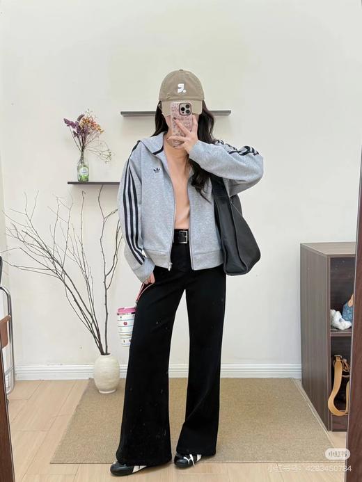 F031850春季新款简约百搭落肩款连帽华棉开衫卫衣外套 商品图8