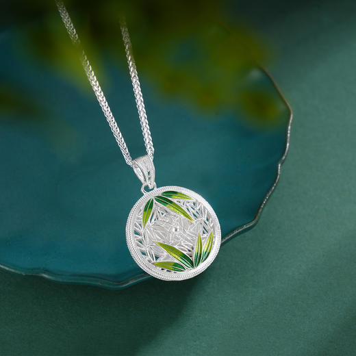 子佩集S990银【熊猫趴趴】双面套链项链【DSDZ003】大师工坊原创作品花丝珐琅彩2509 商品图1