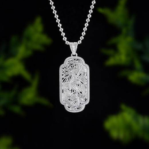 子佩集S990银【枫生水起】大号套链项链【DSDZ010】纯银花丝绿玉髓大师工坊原创作品枫叶2509 商品图8