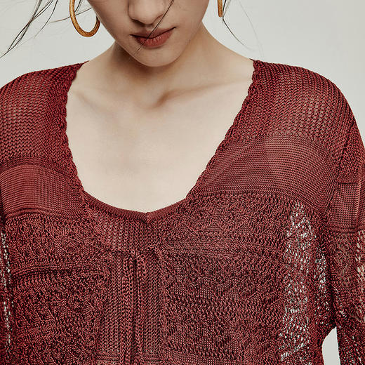 【林栖设计小店】手工系带|多色镂空肌理2026夏新款毛织外套针织两件套1962165 商品图11