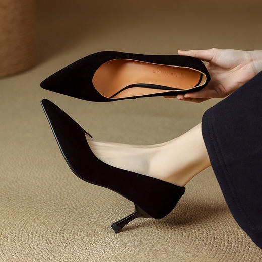 【预售5天】单鞋女法式巨好看绝美配裙子新款早春季漂亮尖头高细跟简约风SLLK&&sl-8167 商品图1