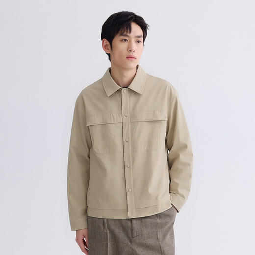 GXG男装26春季简约百搭工装休闲双贴大口袋舒适透气男式翻领夹克K&C 商品图1