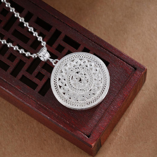 子佩集S990【守护神】套链太阳鼓项链【KLTYGDZ28】花丝2509 商品图5