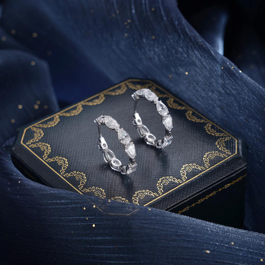 子佩集【清波水影】S925银耳环【Z16397】时尚扣环圆圈锆石2509 商品图3