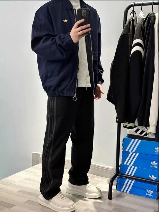 F031825纯色金标刺绣品牌Logo翻领拉链长袖工装夹克外套 商品图4