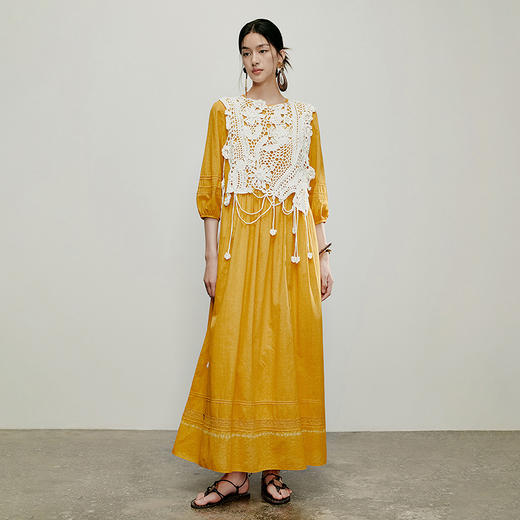 【林栖设计小店】手工腰绳|百搭多色优雅镂空花边2026夏新款连衣裙两件套1962119 商品图8