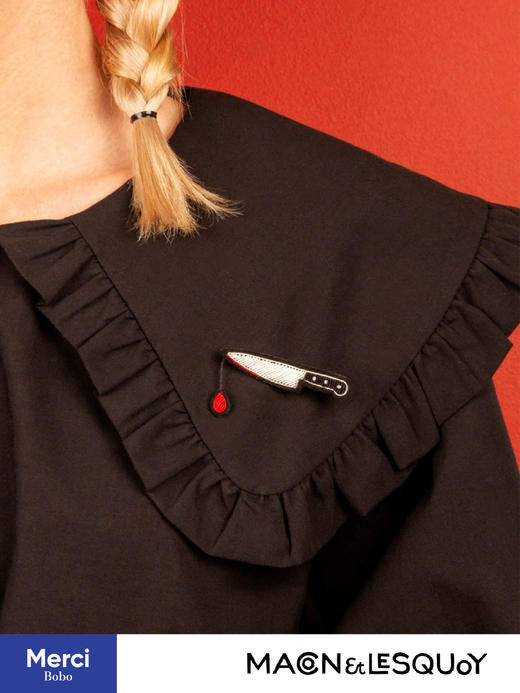 Macon&Lesquoy 原创设计 幽灵 恐怖系列 M&L刺绣手工饰品胸针 商品图4