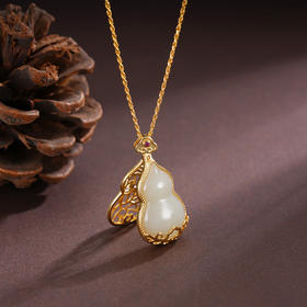 子佩集S925银【福运常伴】葫芦套链项链【DZ05206】和田玉国潮可打开2509