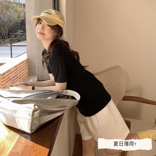 骆柒柒〈夏日薄荷T〉莱赛尔混纺面料丝滑有光泽 柔软亲肤自带凉感 舒适品质百搭时尚并存 商品图2