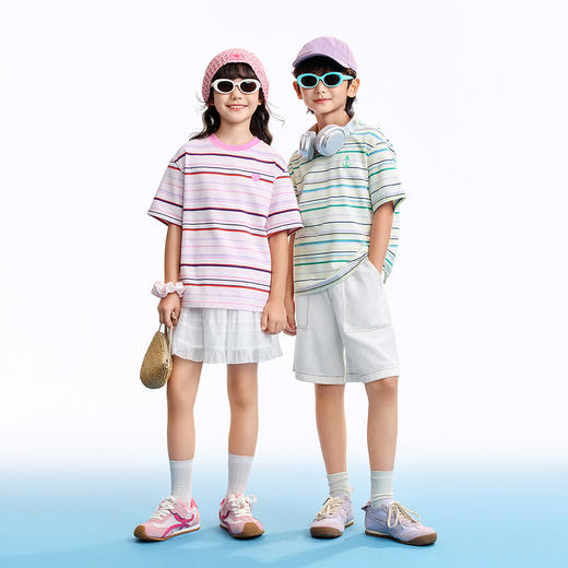 男女童圆领短袖针织衫夏季新款安奈儿童装EM621634 商品图3