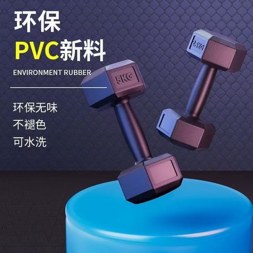 六角哑铃环保家用包胶 练臂男士女士健身器材仁奥 商品图1