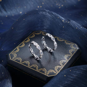 子佩集【清波水影】S925银耳环【Z16397】时尚扣环圆圈锆石2509