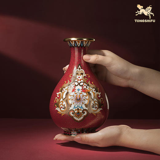 铜师傅《玉壶春(景泰蓝)》客厅紫铜花瓶摆件 家居装饰工艺礼品 商品图4