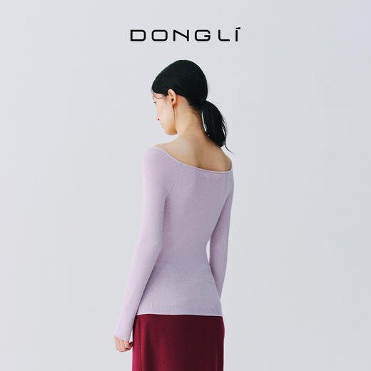 东黎 • 万物复苏  风中绣球 女士春季一字领套衫 6032 商品图4