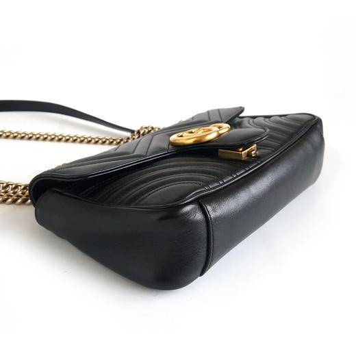 【95新】Gucci古驰Marmont系列443497黑金马蒙26链条包单肩斜挎包女士160326AK21 商品图4