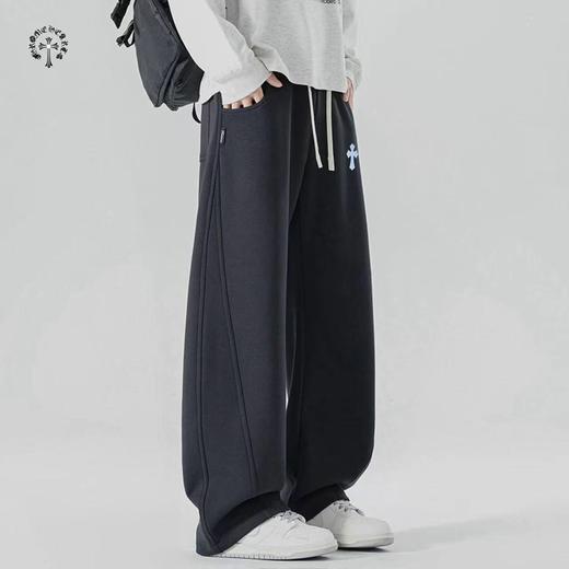 F031877新款四色串标相拼休闲运动版型男女同款情侣款宽松长裤 商品图5