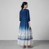 【林栖设计小店】植物染色|手工青花蓝渐变优雅印花2026春新款苎麻连衣裙1961174 商品缩略图3
